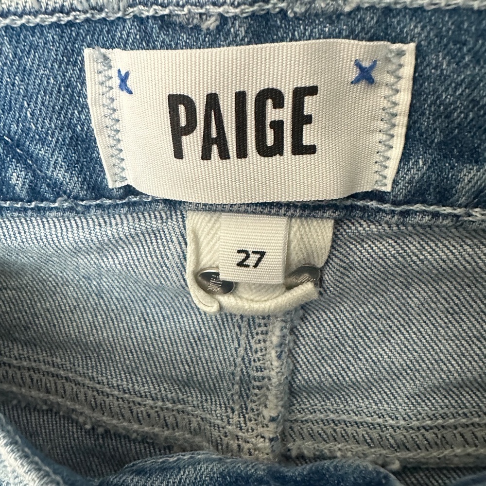 PAIGE Light Wash Straight-Leg Carpenter Style Jeans Women’s Size 27 - Picture 3 of 8